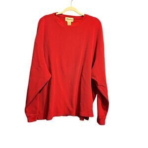 Eddie Bauer Size XXXL Tall Red Thermal Long Sleeve Shirt Warm Gorpcore Baselayer